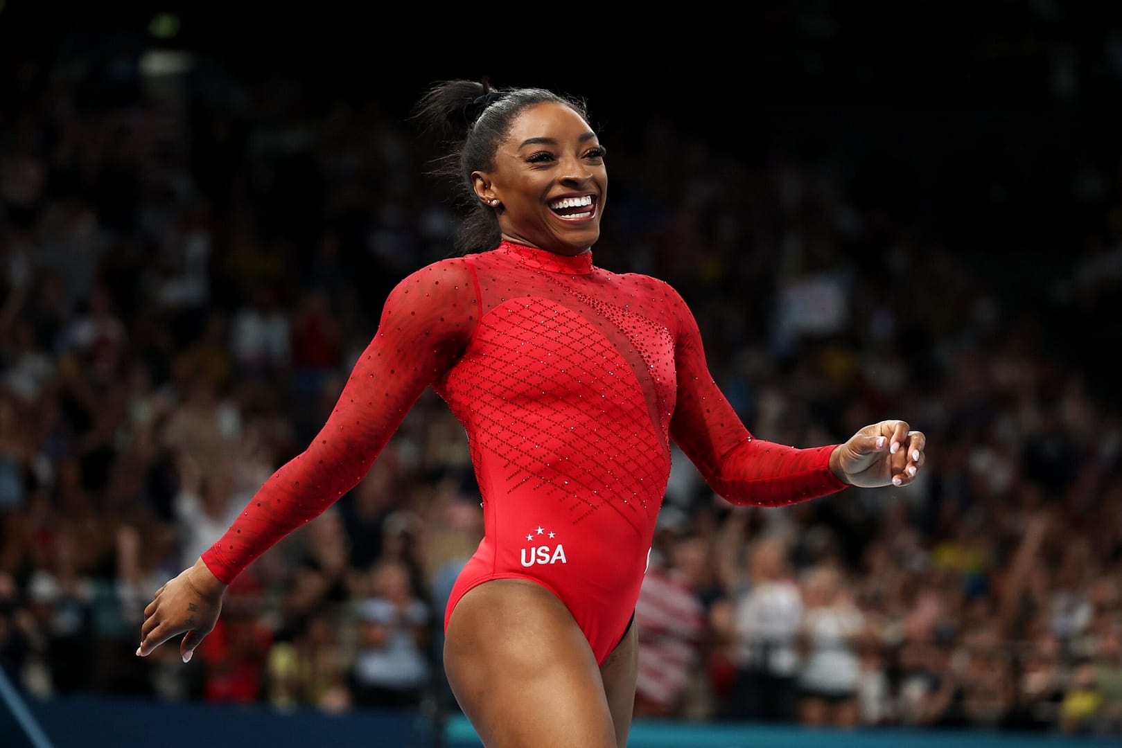 Simone Biles winning three gold at Paris Olympic 2024 for US